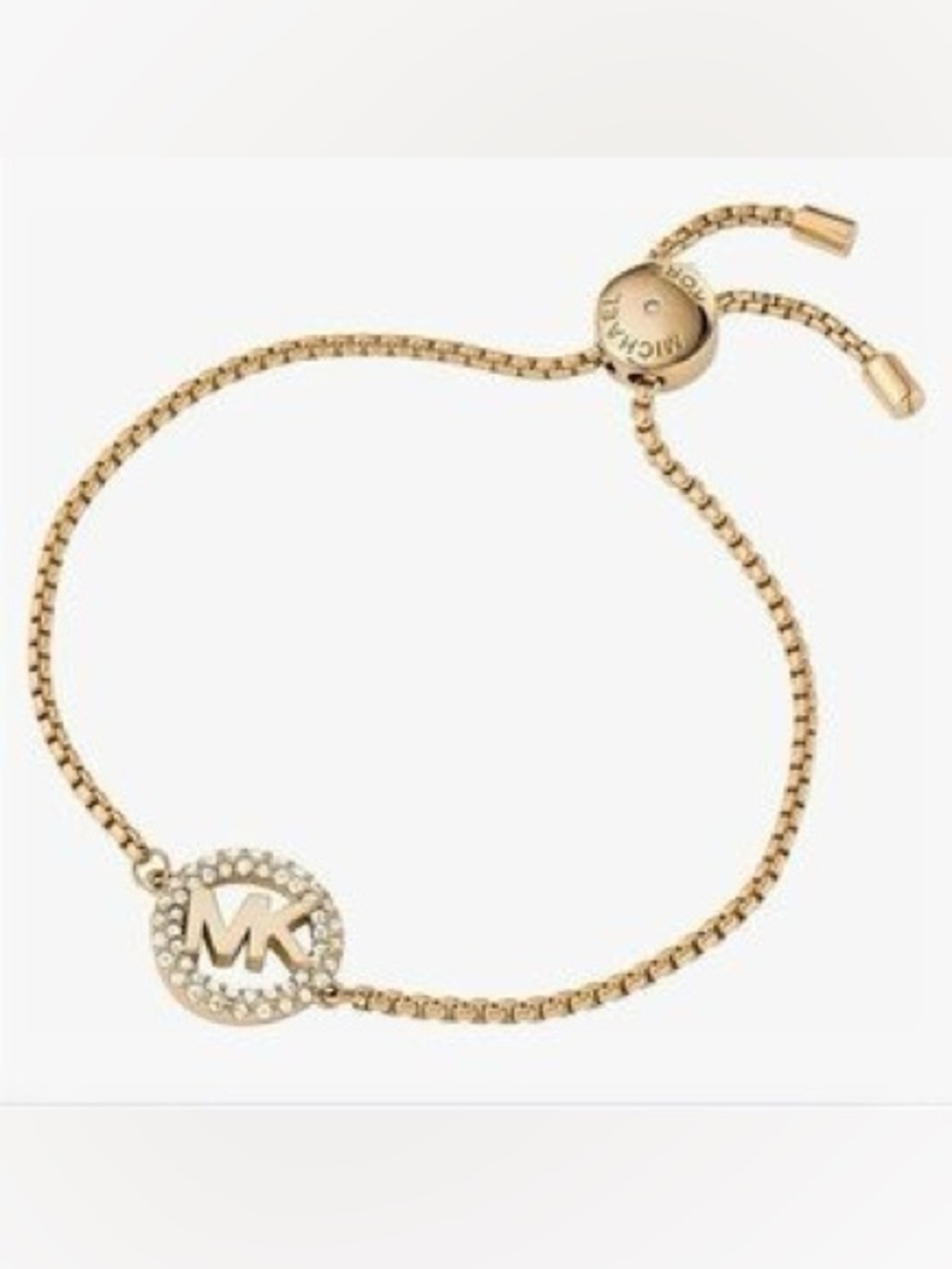 Michael Kors PRECIOUS Gold METAL-PLATED LOGO SLIDER BRACELET